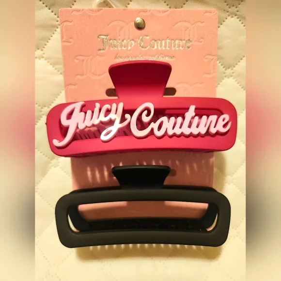 Juicy Couture Pink and Black Hair Accessory Collection Juicy Couture Claw Hair Clip Bundle Pink | Mercari main image 3